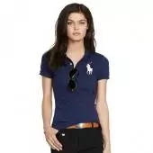 ralph lauren custom fit femme tee shirt big pony bleu marine